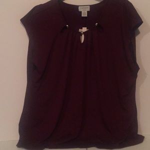 Women 2X Burgundy Blouse